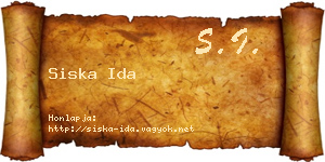 Siska Ida névjegykártya